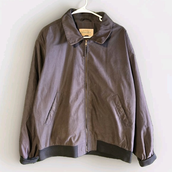 Vintage St Johns Bay Jacket Mens XL Extra Large Bomber Style Gray Full Zip - Picture 1 of 8